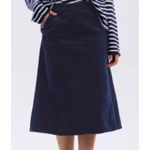 Universal Thread Night Blue Corduroy Midi Skirt A-Line Pockets Large NWT